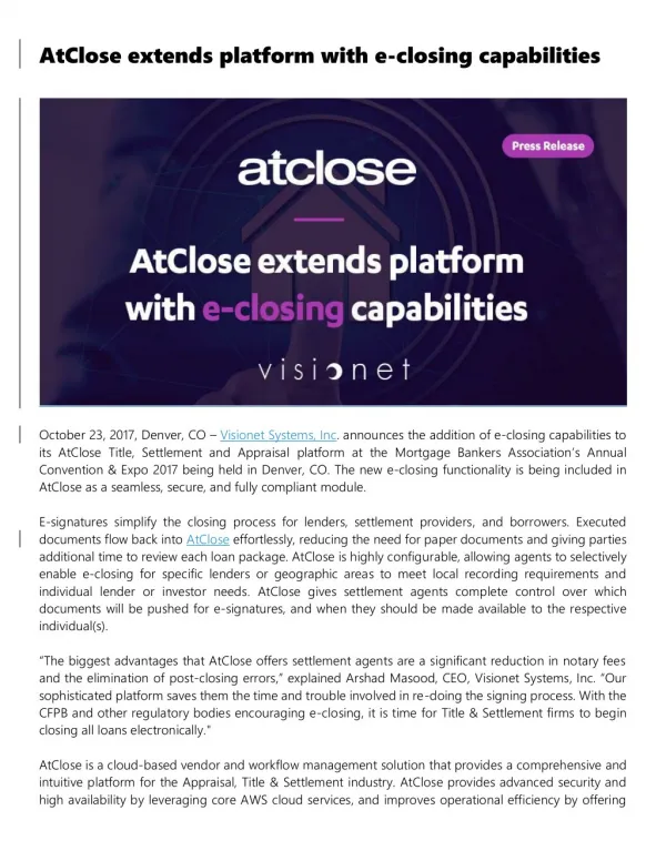 AtClose extends platform with e-closing capabilities