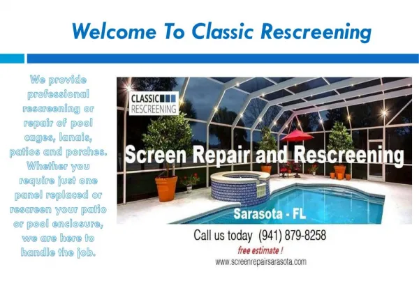 Pool Rescreening Service