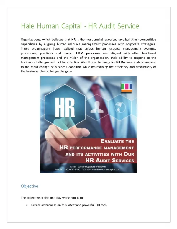 Hale Human Capital HR Audit Service