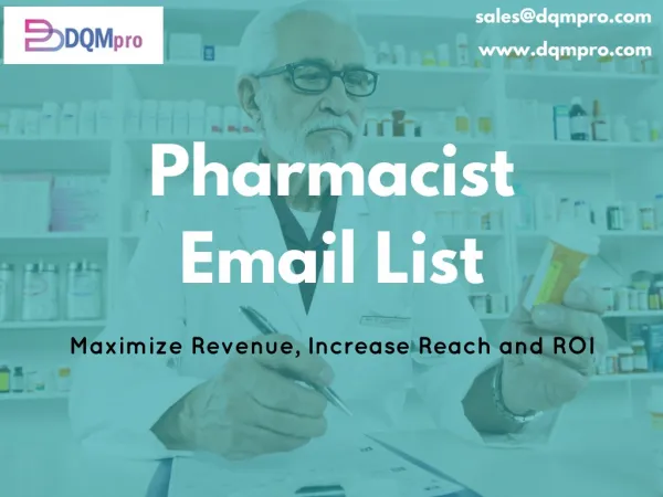 Pharmacist Email List | Email Marketing Lists | Pharmacist Database