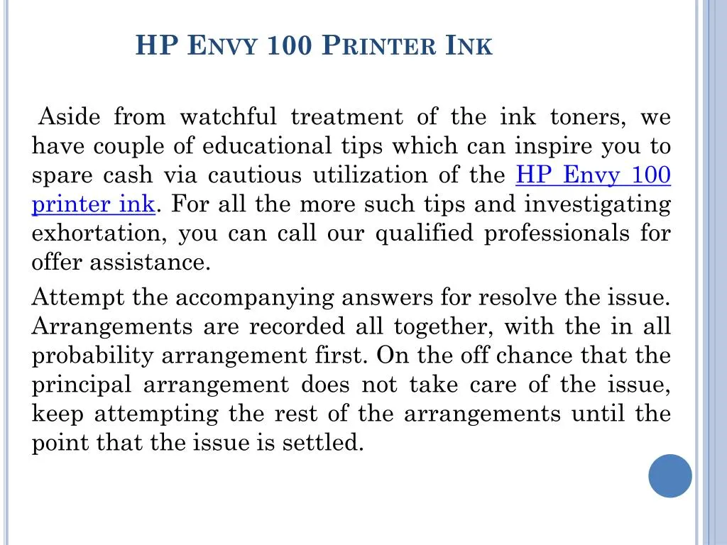 hp envy 100 printer ink