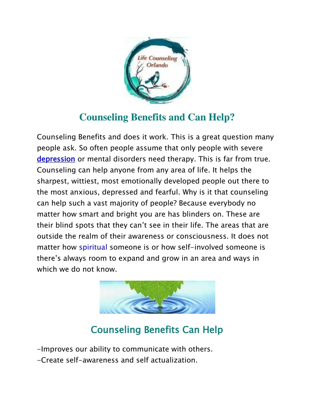 counseling benefits and can help