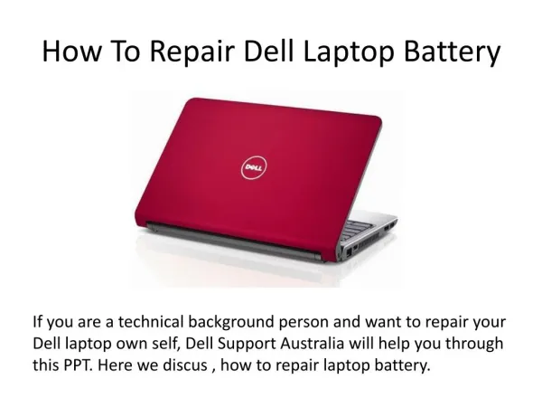 How To Repair Dell Laptop Battery