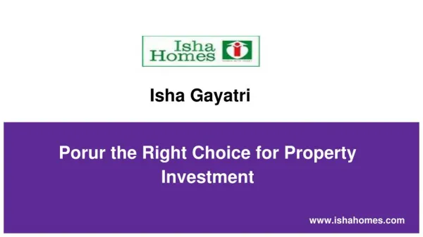 Why is Porur the Right Choice for Property Investment?