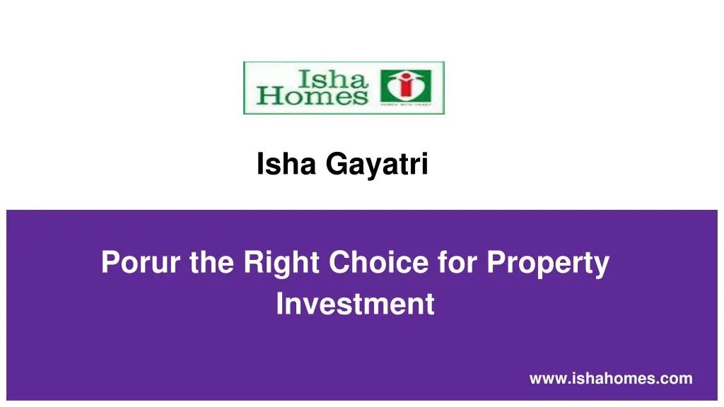 porur the right choice for property investment