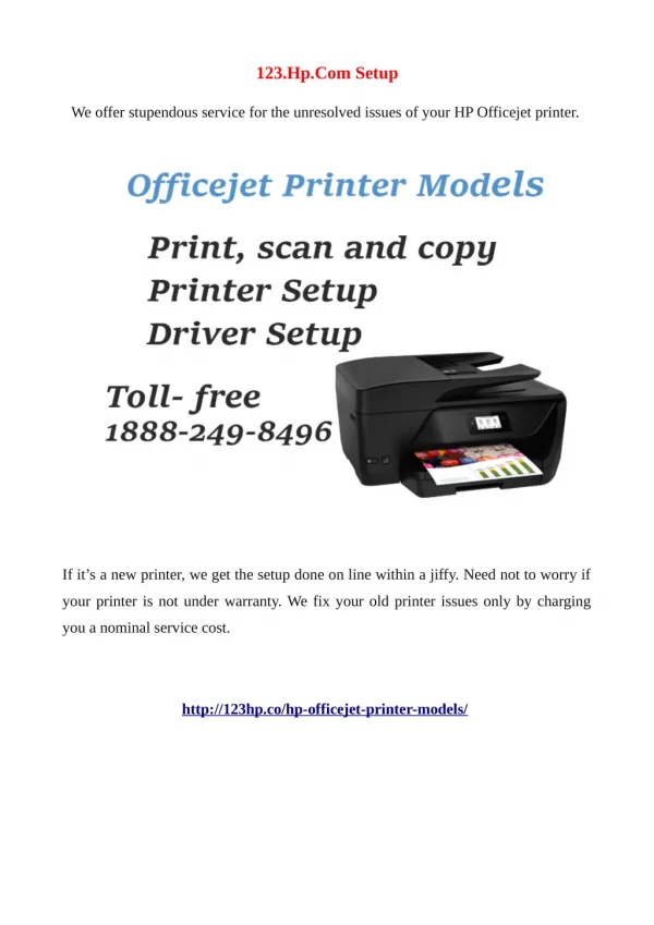 HP Officejet Printer Models,Pick the123.hp.com setup