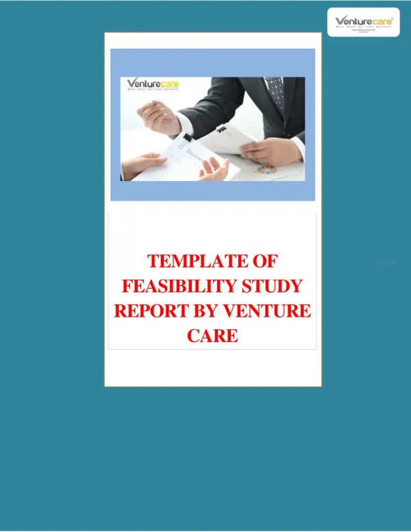 Template of Feasibility study report by Venture Care|How to write a feasibility report | Venture Care