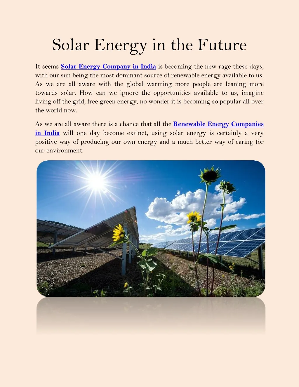 solar energy in the future