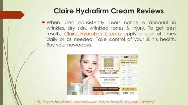 Claire Hydrafirm Cream Reviews, Cost, Price and Free Trial