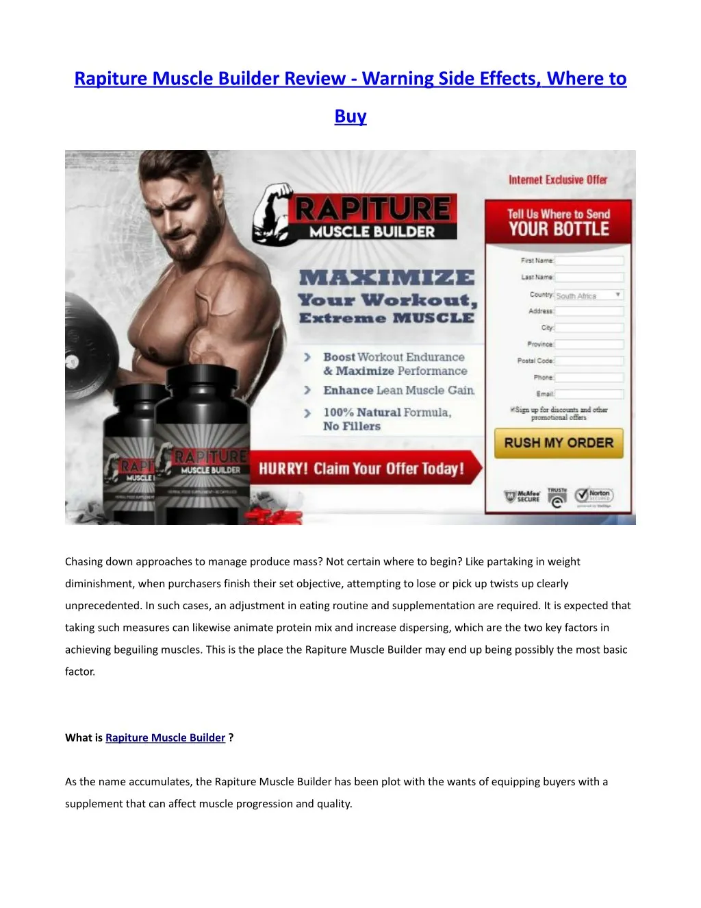 rapiture muscle builder review warning side