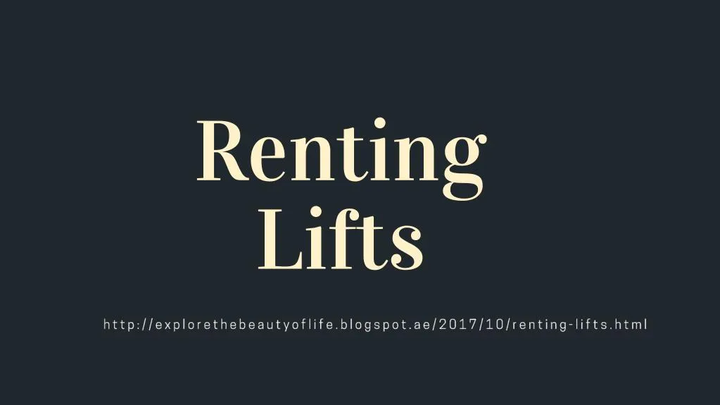 renting lifts