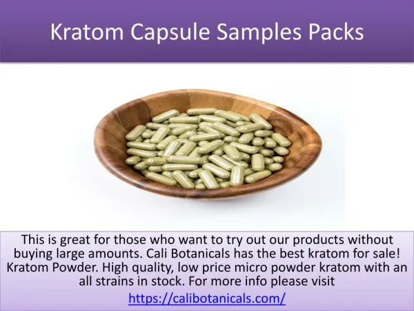 Kratom Capsule Samples Packs