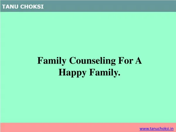 Family Counseling For A Happy Family.
