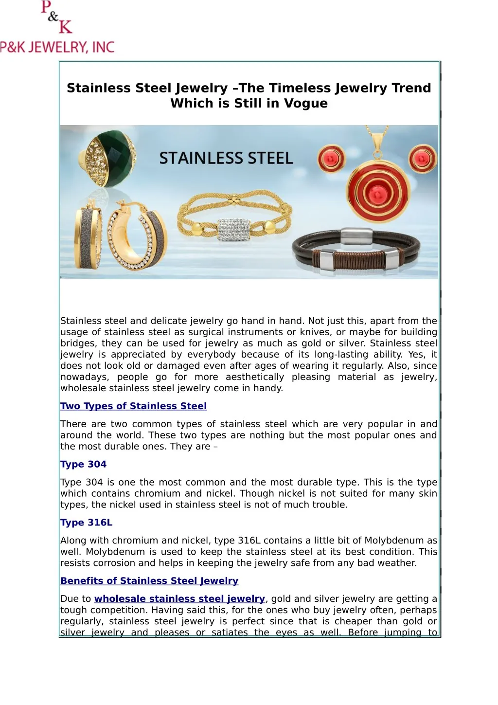 stainless steel jewelry the timeless jewelry