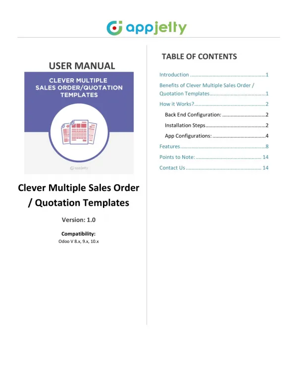 Odoo Sales Order & Quotation Templates