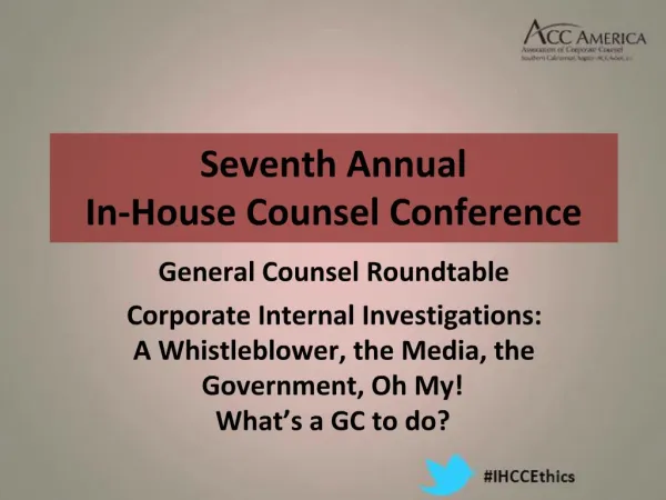 Seventh Annual In-House Counsel Conference