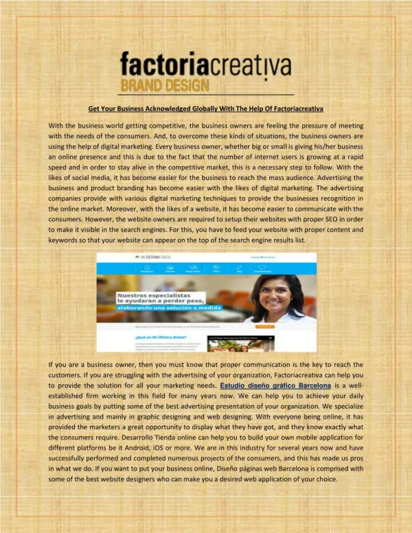 Empresa diseño gráfico Barcelona - Factoría Creativa