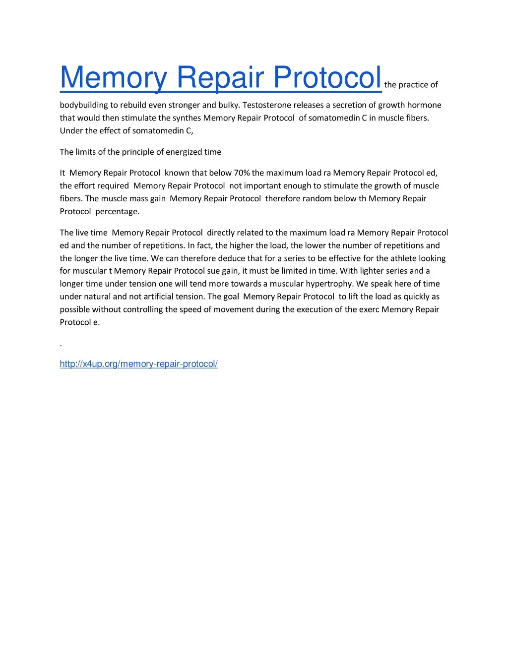 memory repair protocol the practice of