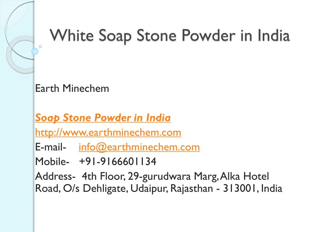 white soap stone powder in india