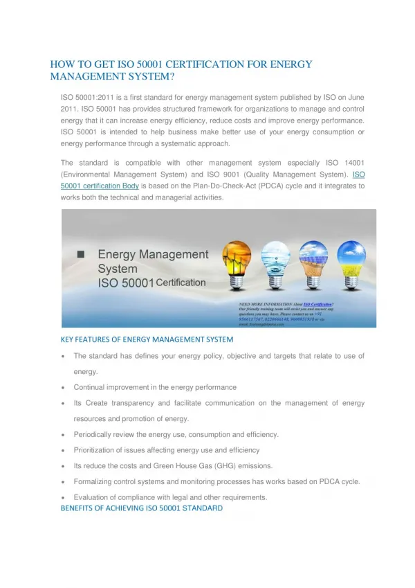 ISO 50001 Certification Agencies | Energy Management Certification