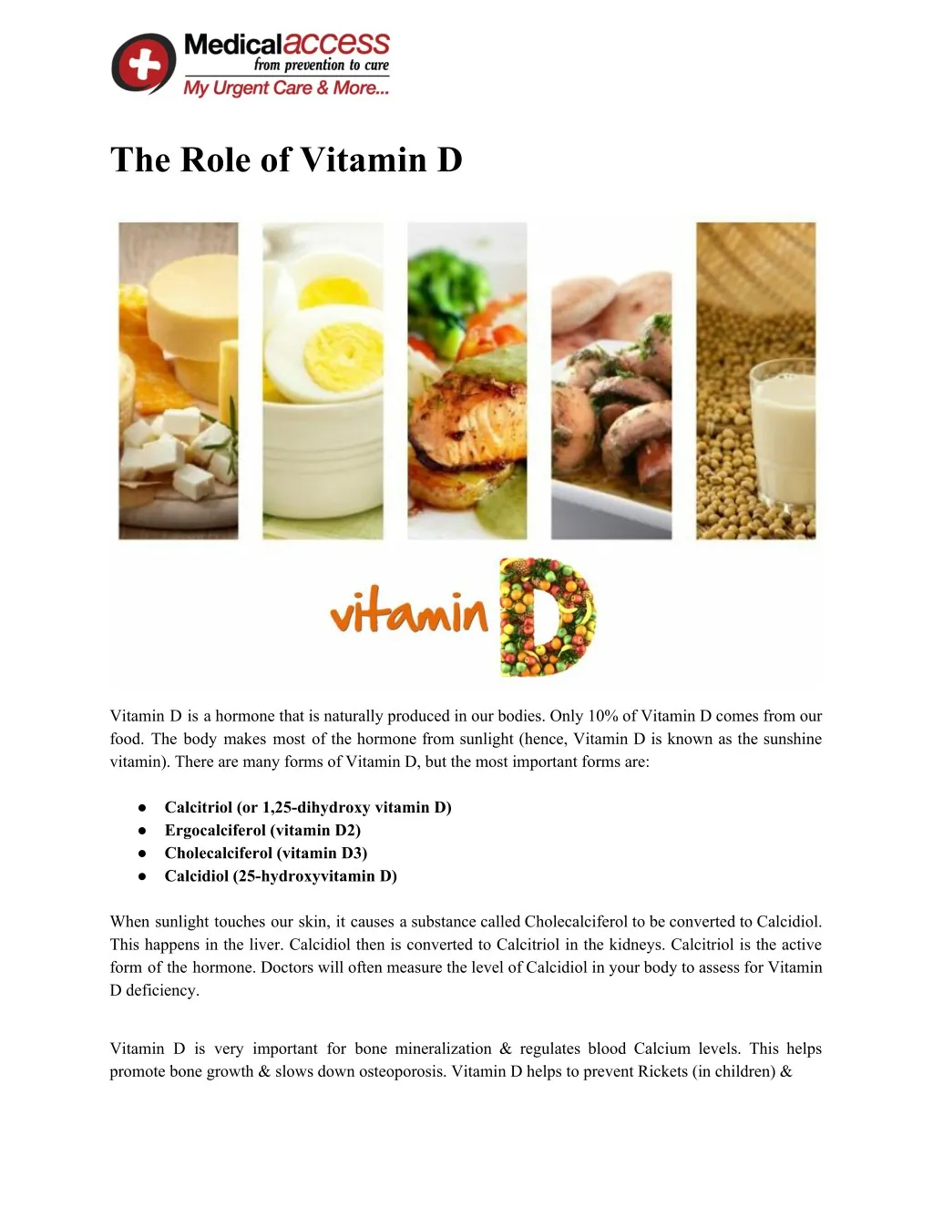 the role of vitamin d