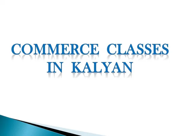 Commerce Classes in kalyan