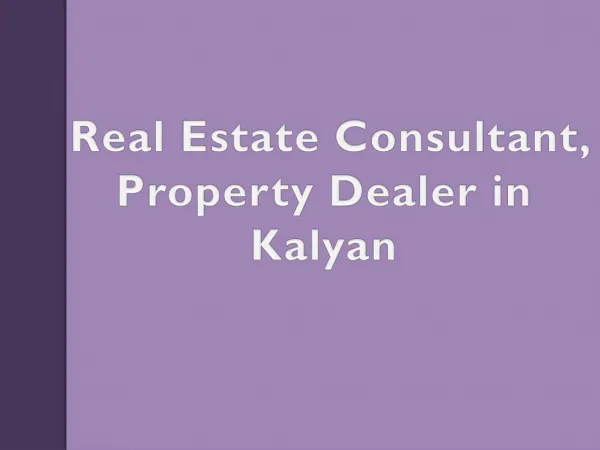 Real estate & property dealer in kalyan
