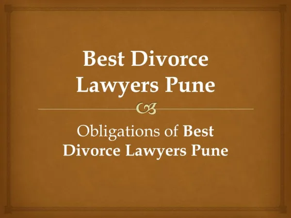 Obligations of Best Divorce Lawyers Pune