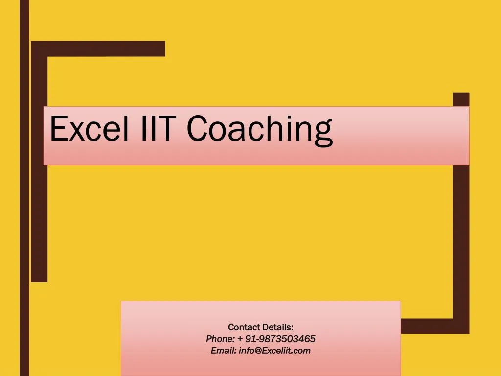 excel iit coaching