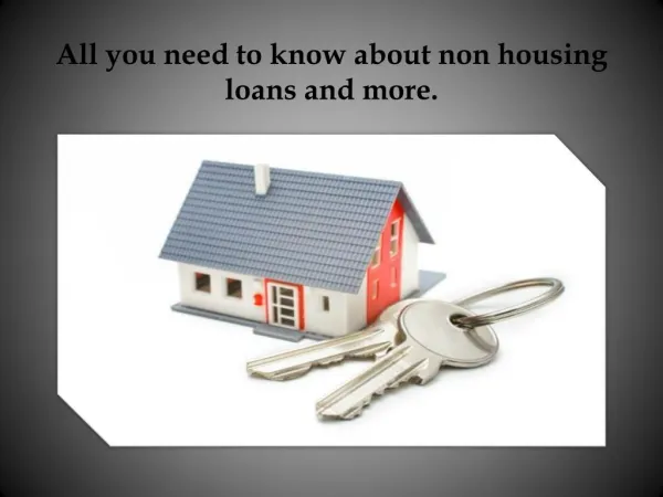 non housing loans and more- HDFC