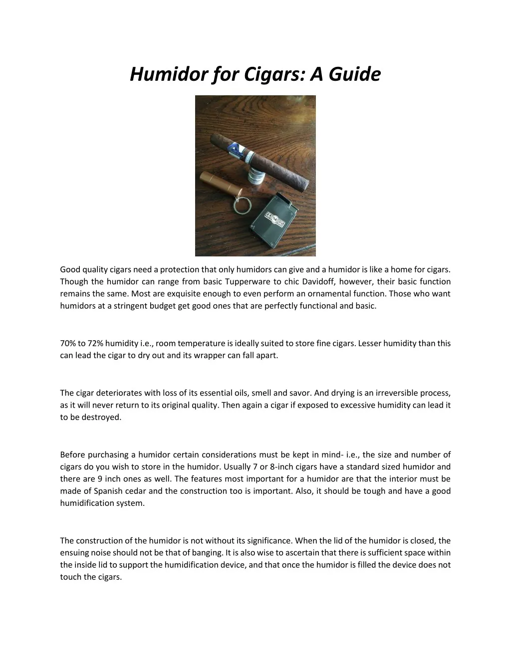 humidor for cigars a guide