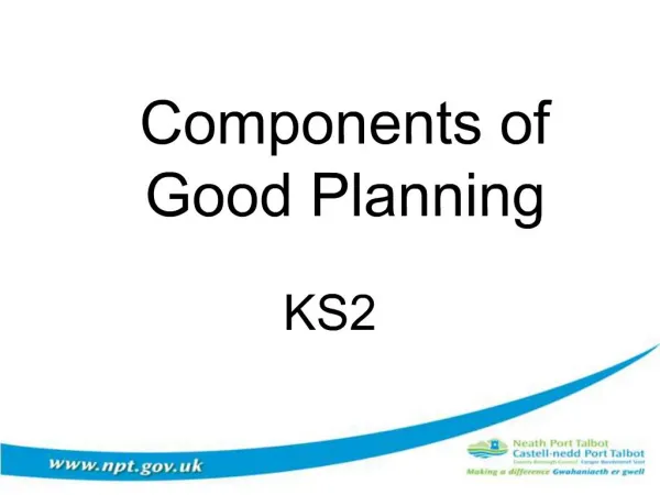 Components of Good Planning