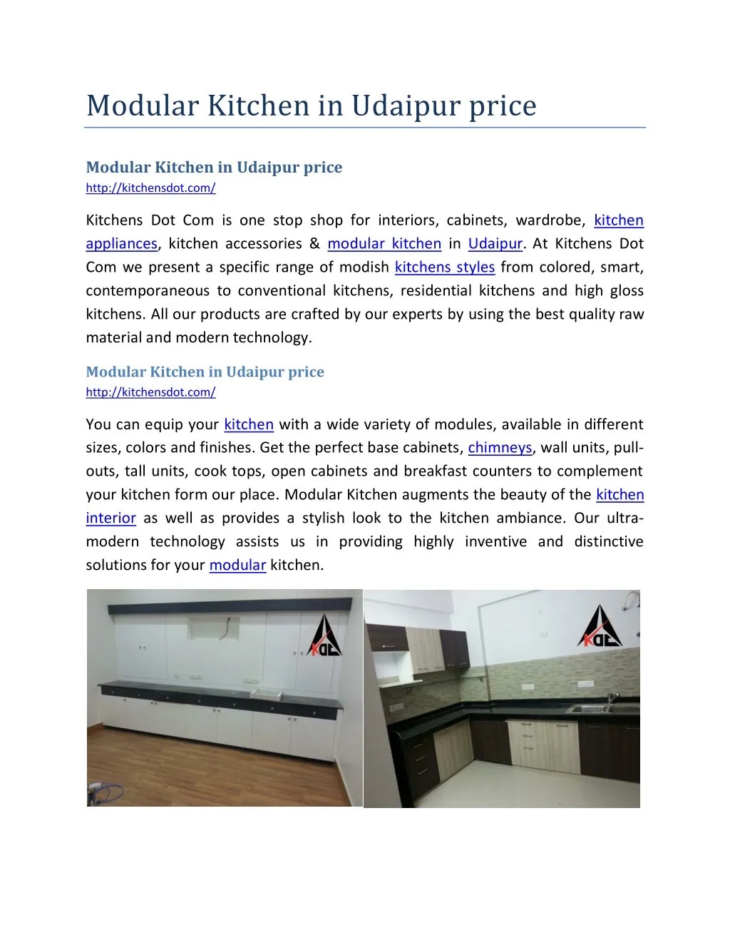 modular kitchen in udaipur price