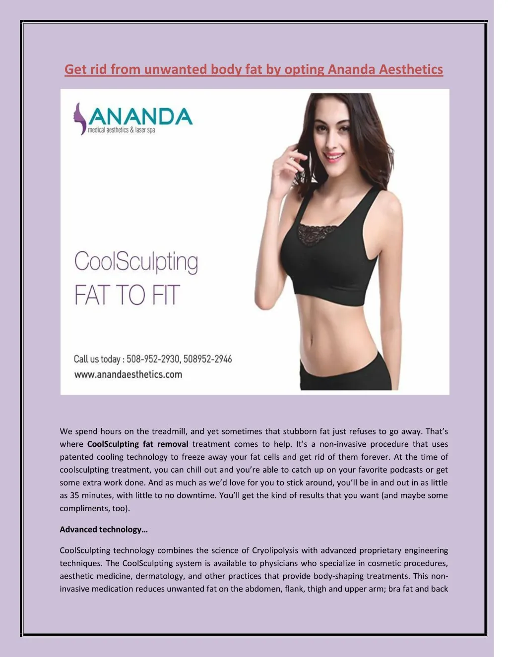 get rid from unwanted body fat by opting ananda