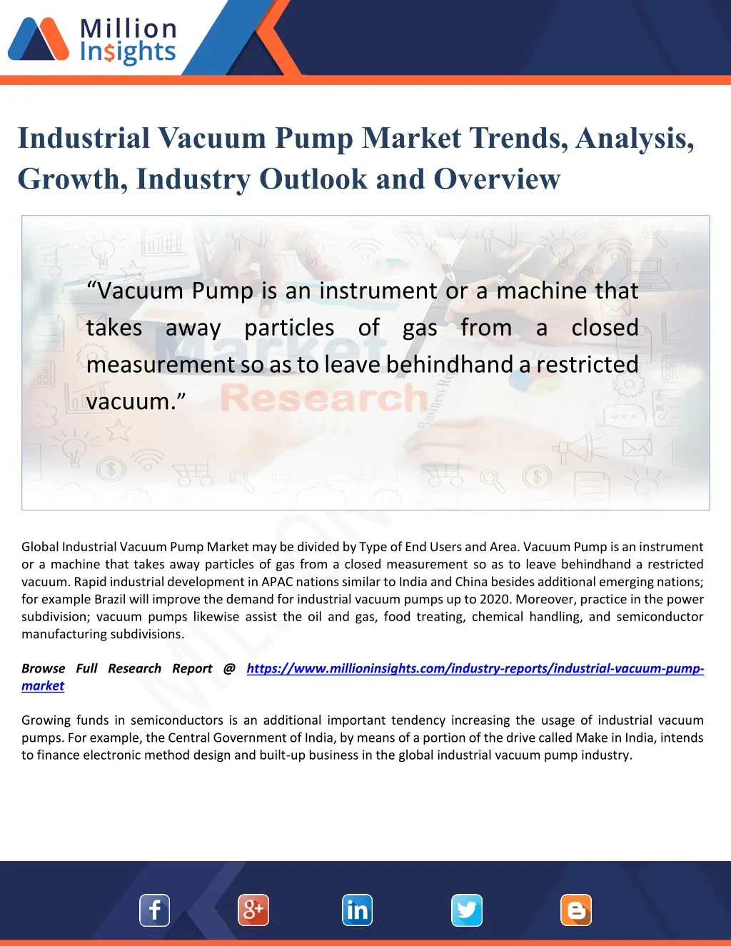 industrial vacuum pump market trends analysis