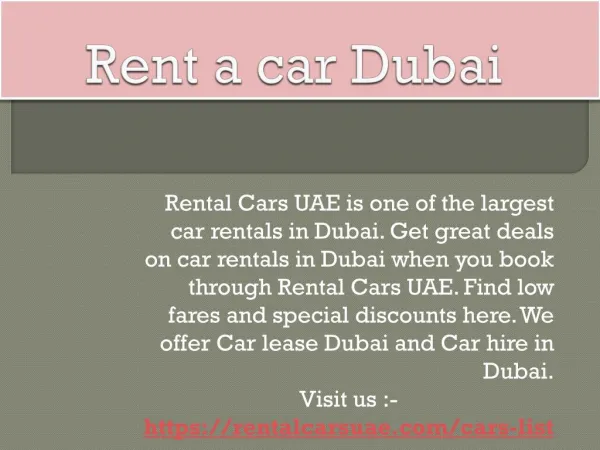 Rent a car Dubai