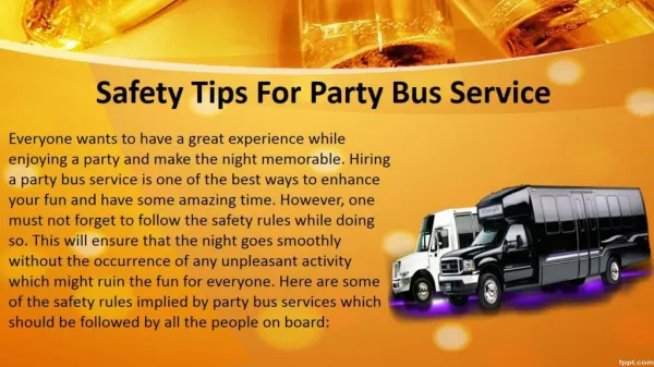 Safety Tips for Party Bus Service