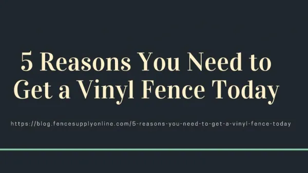 5 Reasons You Need to Get a Vinyl Fence Today