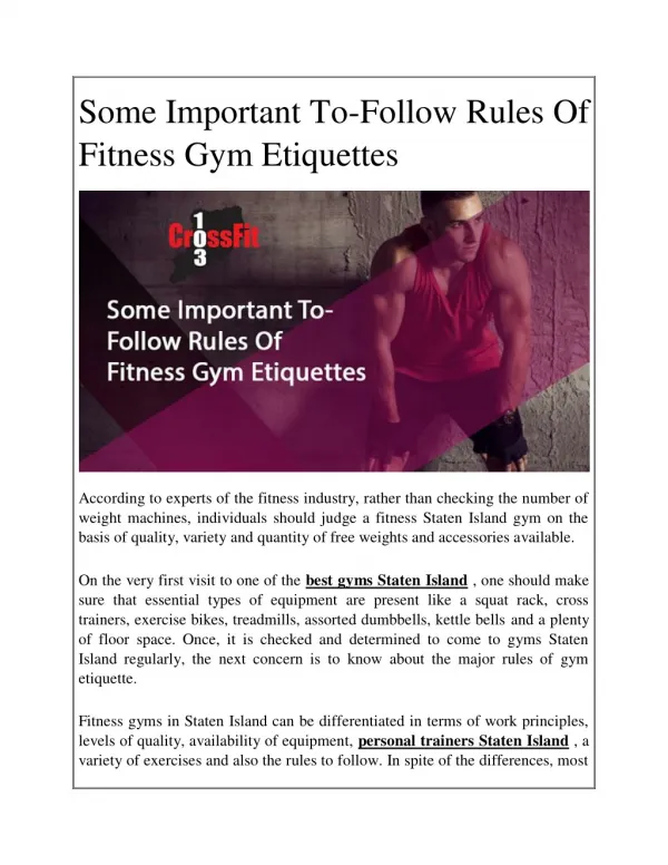 Some Important To-Follow Rules Of Fitness Gym Etiquettes