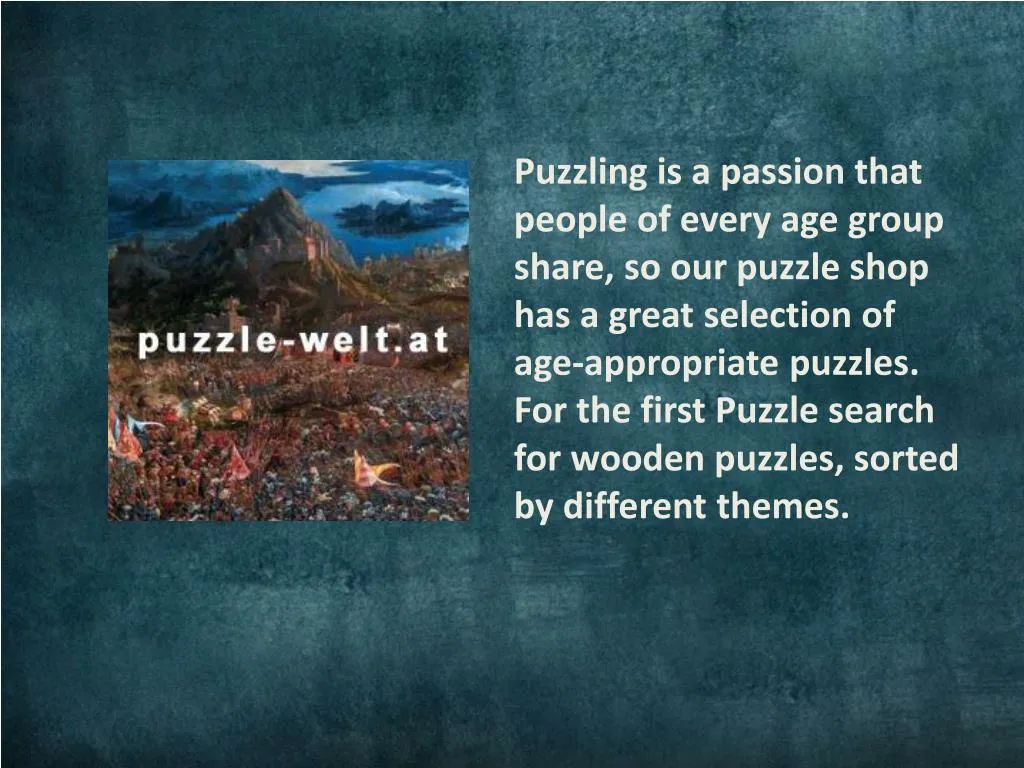 puzzling is a passion that people of every