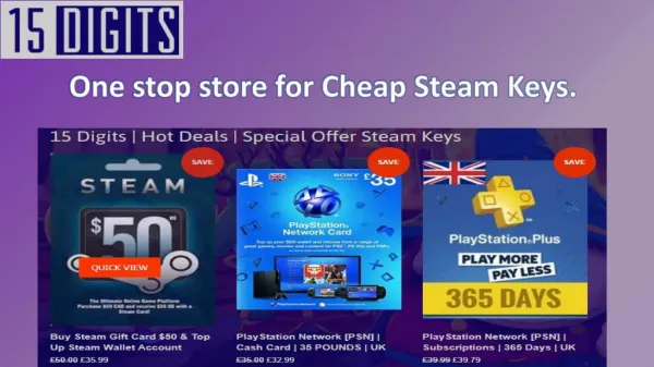 One stop store for Cheap Steam Keys.