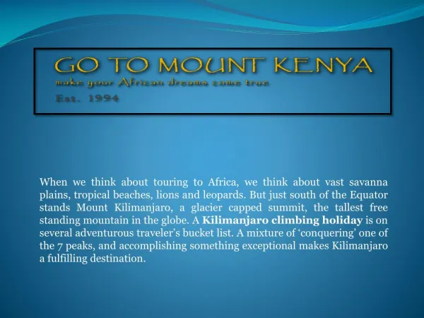 Mount Kenya trekking