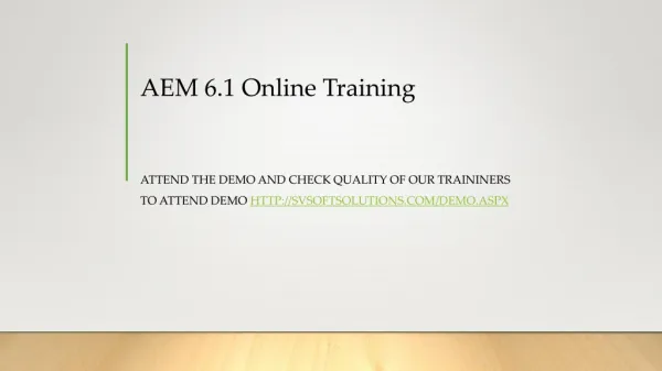 Best AEM 6.1 Online Training in USA, UK, Canada