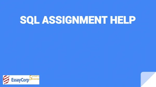 Best SQL Assignment Help by the expert writers. |EssayCorp