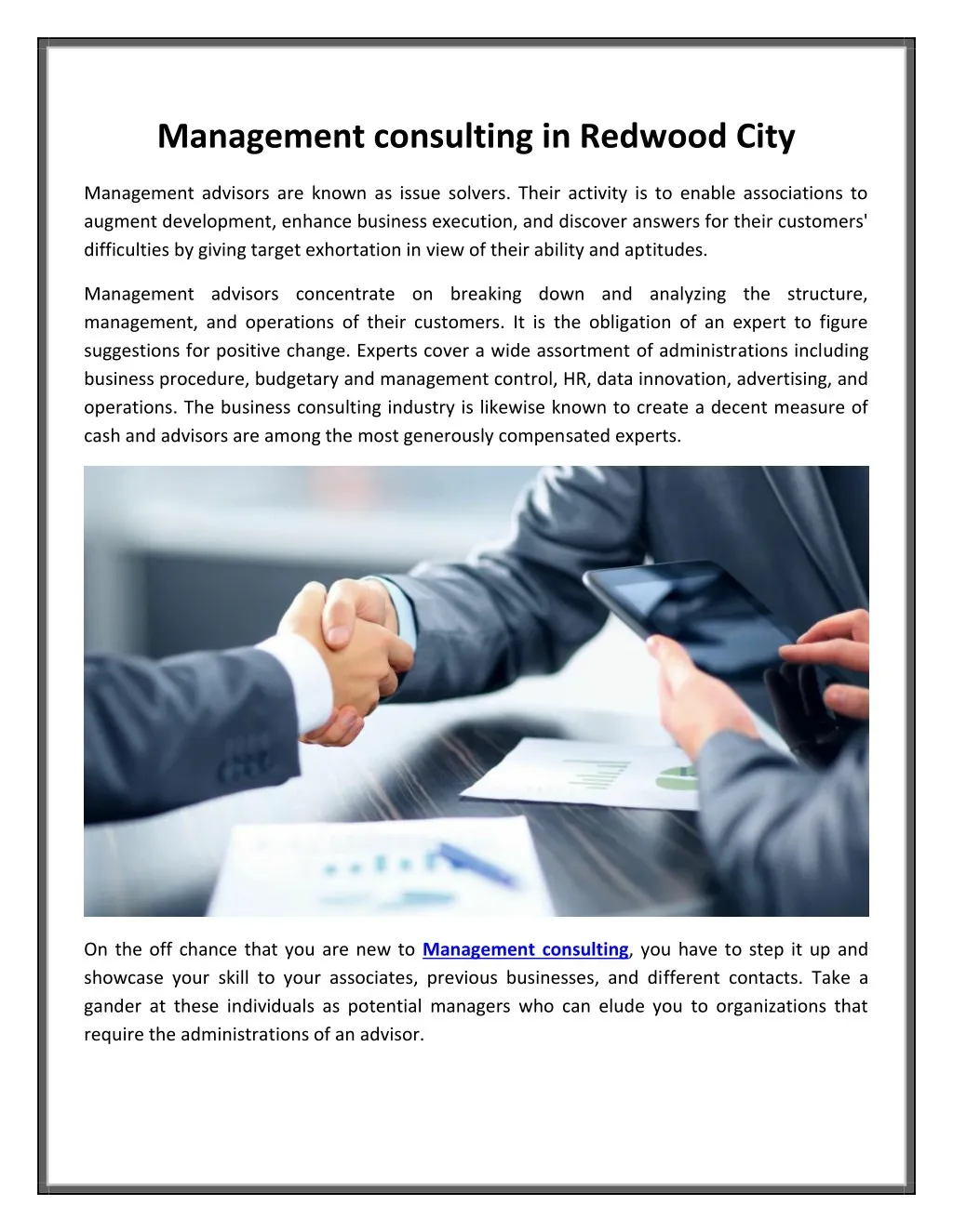 management consulting in redwood city