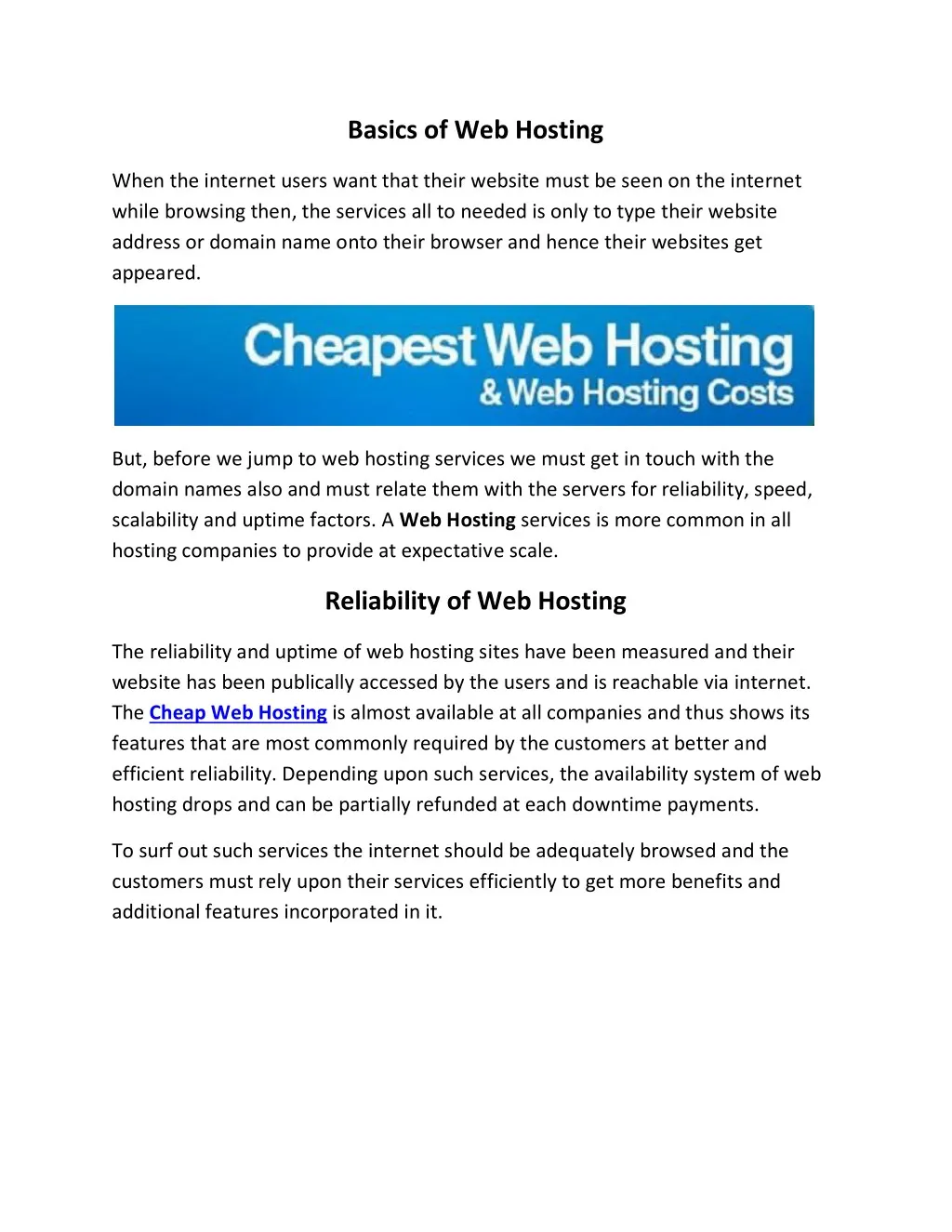 basics of web hosting