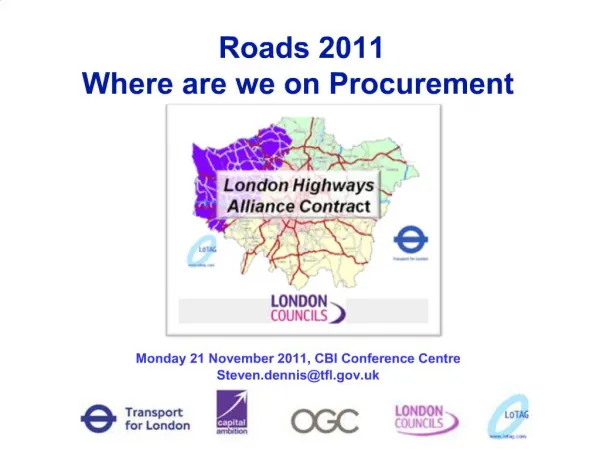 Roads 2011 Where are we on Procurement
