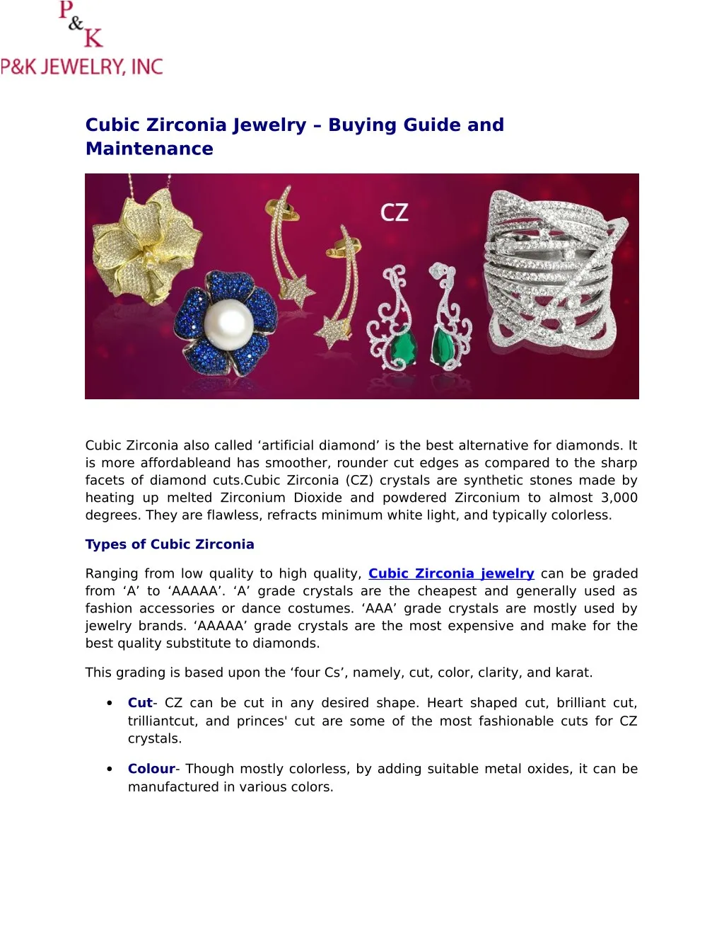 cubic zirconia jewelry buying guide