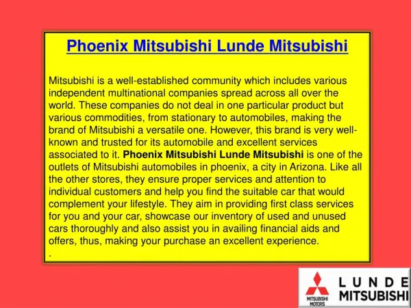 Phoenix Mitsubishi Lunde Mitsubishi