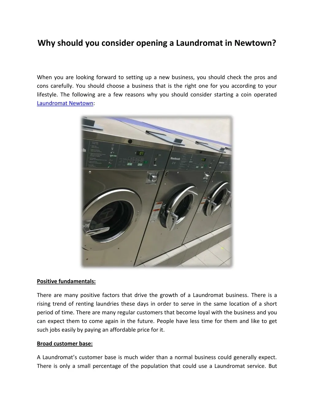why should you consider opening a laundromat